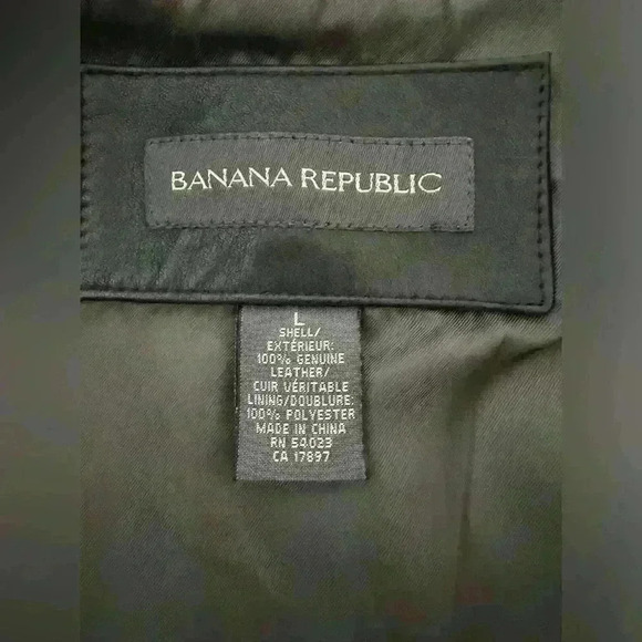 Banana Republic Men’s Leather Long Coat Size Large - Picture 12 of 14